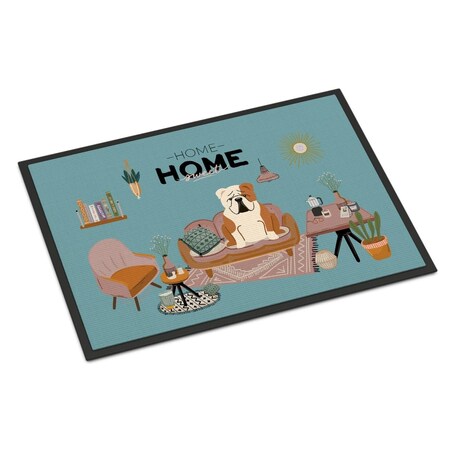 Carolines Treasures 18 x 27 in. Fawn White English Bulldog Sweet Home Indoor or Outdoor Mat CK7970MAT